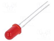 LED; 5mm; red; 1.6÷10mcd; 30°; Front: convex; 2÷3VDC; No.of term: 2 VISHAY