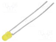 LED; 3mm; yellow; 1.6÷10mcd; 30°; Front: convex; 2.4÷3VDC VISHAY