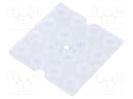 LED lens; square; plexiglass PMMA; transparent; 25°; H: 7.5mm LEDIL