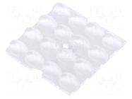 LED lens; square; plexiglass PMMA; transparent; Mounting: screw LEDIL