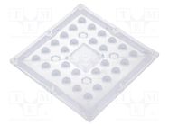 LED lens; square; plexiglass PMMA; transparent; Mounting: screw LEDIL