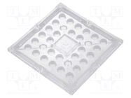 LED lens; square; plexiglass PMMA; transparent; Mounting: screw LEDIL