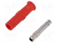 Connector: 2mm banana; socket; 10A; red; soldering ELECTRO-PJP