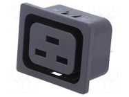 Connector: AC supply; socket; female; 16A; 250VAC; C19 (J) SCHURTER