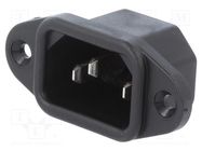 Connector: AC supply; socket; male; 10A; 250VAC; IEC 60320; C14 (E) SCHURTER