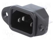 Connector: AC supply; socket; male; 10A; 250VAC; IEC 60320; C14 (E) SCHURTER