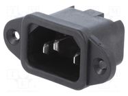 Connector: AC supply; socket; male; 10A; 250VAC; IEC 60320; C14 (E) SCHURTER