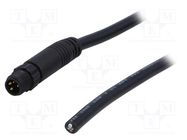 Connector: M8; 1m; male; PIN: 4; straight; plug; 3A; IP67; 30V AMPHENOL LTW