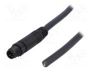 Connector: M8; 2m; male; PIN: 4; straight; plug; 3A; IP67; 30V AMPHENOL LTW