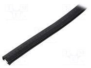 Hole and edge shield; EPDM,PVC; L: 10m; black; H: 14.5mm; W: 9mm ELESA+GANTER