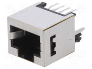 Connector: RJ45; socket; PIN: 8; shielded; Layout: 8p8c; THT 