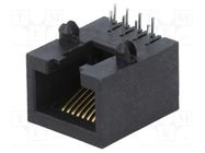 RJ45; socket; PIN: 8; Cat: 5; Layout: 8p8c; THT; angled ENCITECH