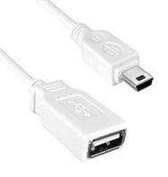 USB CORD, 2.0 A RCPT-MINI B PLUG, 3.3FT