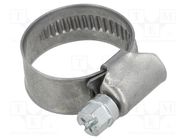 Worm gear clamp; W: 12mm; Clamping: 16÷25mm; DD; W2; DIN 3017 