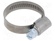 Worm gear clamp; W: 12mm; Clamping: 20÷32mm; DD; W2; DIN 3017 