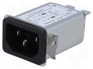 Connector: AC supply; socket; male; 1A; 250VAC; IEC 60320; C14 (E) SCHURTER