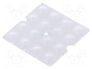 LED lens; square; plexiglass PMMA; transparent; Mounting: screw LEDIL