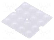 LED lens; square; plexiglass PMMA; transparent; Mounting: screw LEDIL