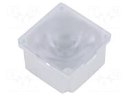 LED lens; square; polycarbonate; transparent; 29°; Colour: white LEDIL