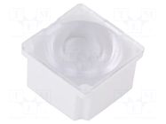 LED lens; square; polycarbonate; transparent; Colour: white LEDIL