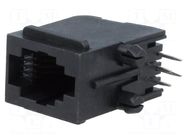 Connector: RJ9; socket; PIN: 4; Cat: 5; Layout: 4p4c; THT; angled ENCITECH