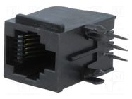 RJ12; socket; PIN: 6; Cat: 5; Layout: 6p6c; THT; angled ENCITECH