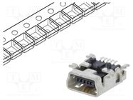 Connector: USB B mini; socket; SMT; PIN: 5; horizontal ECE