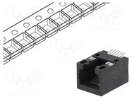 RJ12; socket; PIN: 6; Cat: 5; Layout: 6p6c; SMT; horizontal ENCITECH