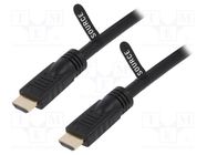 Cable; HDMI 1.4; HDMI plug,both sides; PVC; 25m; black; Core: Cu LOGILINK