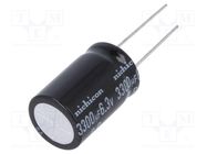 Capacitor: electrolytic; bipolar; THT; 3300uF; 6.3VDC; Ø16x25mm NICHICON