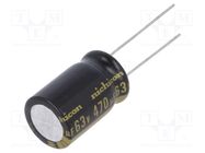 Capacitor: electrolytic; THT; 470uF; 63VDC; Ø12.5x20mm; Pitch: 5mm NICHICON