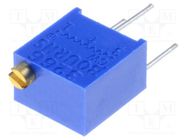 Potentiometer: mounting; multiturn; 100Ω; 250mW; ±10%; linear; THT BOURNS