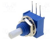 Potentiometer: shaft; single turn; 50kΩ; ±20%; 0.25W; linear; THT BOURNS