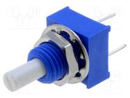 Potentiometer: shaft; single turn; 100kΩ; ±20%; 0.25W; linear; THT BOURNS