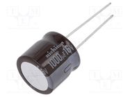 Capacitor: electrolytic; low ESR; THT; 1000uF; 16VDC; Ø16x15mm NICHICON