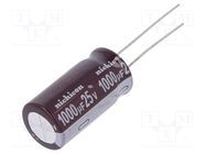 Capacitor: electrolytic; low ESR; THT; 1000uF; 25VDC; Ø12.5x25mm NICHICON