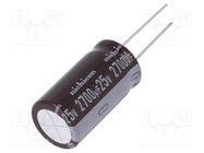 Capacitor: electrolytic; low ESR; THT; 2700uF; 25VDC; Ø16x30.5mm NICHICON