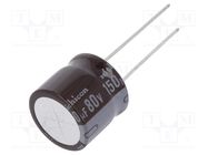 Capacitor: electrolytic; low ESR; THT; 150uF; 80VDC; Ø16x15mm; ±20% NICHICON