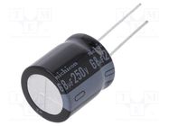 Capacitor: electrolytic; THT; 68uF; 250VDC; Ø18x20mm; Pitch: 7.5mm NICHICON