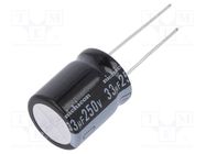 Capacitor: electrolytic; THT; 33uF; 250VDC; Ø16x20mm; Pitch: 7.5mm NICHICON