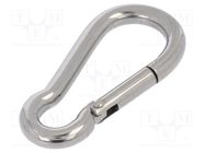 Carabiner; acid resistant steel A4; for rope; L: 50mm; 5mm KRAFTBERG