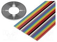 Wire: ribbon; 34x26AWG; 1.27mm; stranded; Cu; unshielded; PVC; 49V 3M