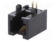 RJ11; socket; PIN: 4; Cat: 5; Layout: 6p4c; THT; angled ENCITECH