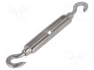 Turnbuckle; acid resistant steel A4; for rope; hook/hook; 8mm KRAFTBERG