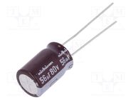 Capacitor: electrolytic; low ESR; THT; 56uF; 80VDC; Ø10x16mm; ±20% NICHICON