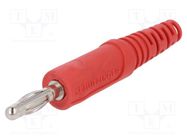 Connector: 4mm banana; plug; 32A; 33VAC; 70VDC; red; non-insulated SCHÜTZINGER