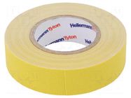 Tape: textile; W: 19mm; L: 10m; Thk: 0.31mm; yellow; 64N/cm; 10% HELLERMANNTYTON