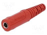 Connector: 4mm banana; socket; 10A; 70VDC; red; nickel plated SCHÜTZINGER