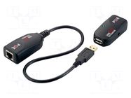 USB extender; PoE,USB 2.0; black; extender via cable Ethernet LOGILINK