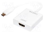 Adapter; HDCP 1.3,HDMI 1.4,USB 3.0; HDMI socket,USB C plug LOGILINK